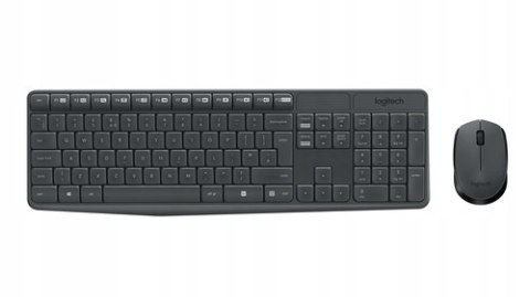 Zestaw Klawiatura I Mysz Logitech Bezprzewodowa Mk235 Czarna Mocna