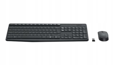 Zestaw Klawiatura I Mysz Logitech Bezprzewodowa Mk235 Czarna Mocna