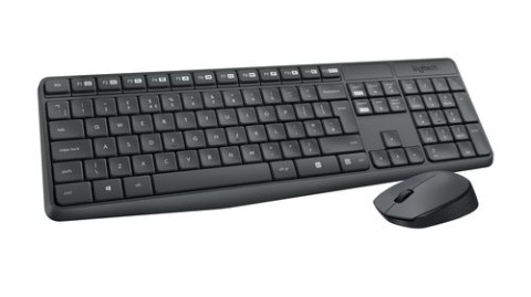 Zestaw Klawiatura I Mysz Logitech Bezprzewodowa Mk235 Czarna Mocna