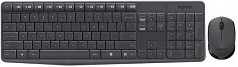 Zestaw Klawiatura I Mysz Logitech Bezprzewodowa Mk235 Czarna Mocna