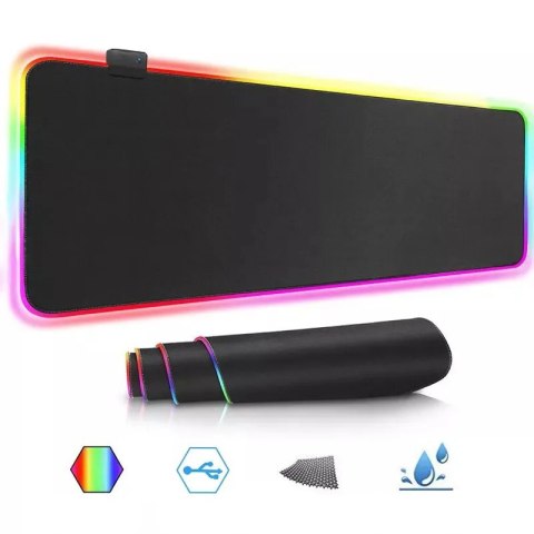 Gamingowa Podkładka Pod Mysz Na Biurko Xxl Led Rgb Mata Podświetlana
