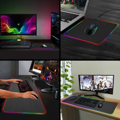 Gamingowa Podkładka Pod Mysz Na Biurko Xxl Led Rgb Mata Podświetlana