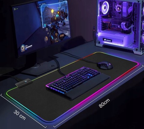 Gamingowa Podkładka Pod Mysz Na Biurko Xxl Led Rgb Mata Podświetlana