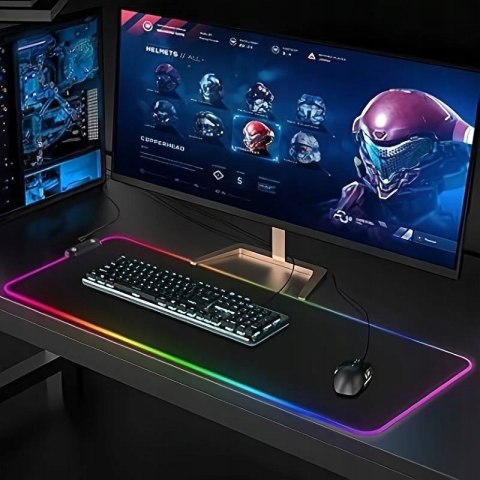 Gamingowa Podkładka Pod Mysz Na Biurko Xxl Led Rgb Mata Podświetlana