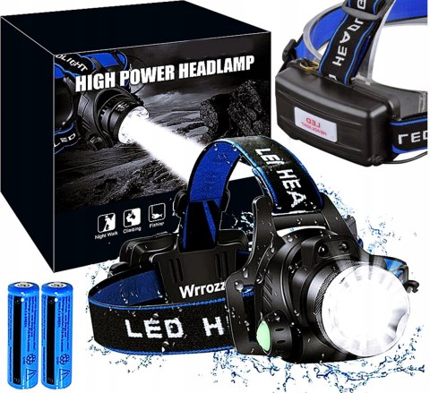 Latarka Czołowa Czołówka Lampka 1 Led Fukcja Zoom Z Ładowarkami Regulowana