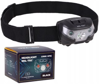 Latarka Czołowa Czołówka Mil-Tec 200 Lumenów Led Cree Xpe Biała Czerwona