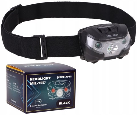 Latarka Czołowa Czołówka Mil-Tec 200 Lumenów Led Cree Xpe Biała Czerwona