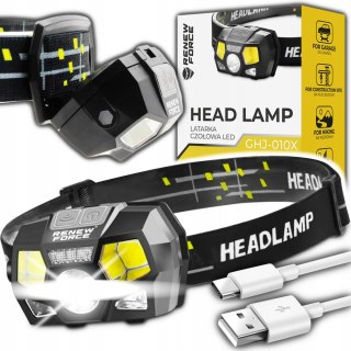 Latarka Czołowa Wodoodporna Czołówka Z Czujnikiem Ruchu 1200 Lm Mocna Usb
