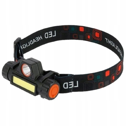 Latarka Czołowa Z Magnesem Czołówka 4W1 Lampka Cob Na Głowę Czarna