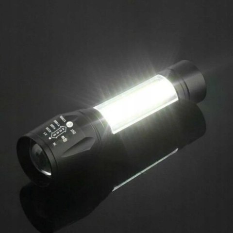 Latarka Kieszonkowa Led Cob Xpe Usb Aluminiowa Czarna Mocna Do Domu Auta I Warsztatu