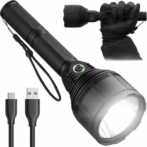 Latarka Led Taktyczna Akumulatorowa Usb-C Ipx7 Xhp90 30W 3000Lm Pro Vayox