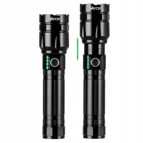 Latarka Led Taktyczna Akumulatorowa Wojskowa Zoom 30W Usb-C Pro Power Vayox