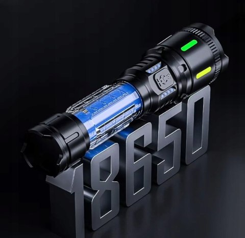 Latarka Led Taktyczna M155 Akumulatorowa Usb-C Wodoodporna Mocna 2700Mah