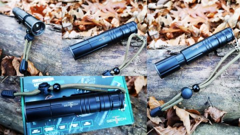 Latarka Led Taktyczna Wojskowa Usb Mocna Gertech Czarna Mocna