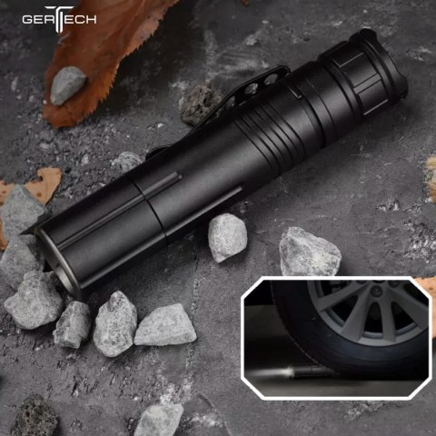 Latarka Led Taktyczna Wojskowa Usb Mocna Gertech Czarna Mocna