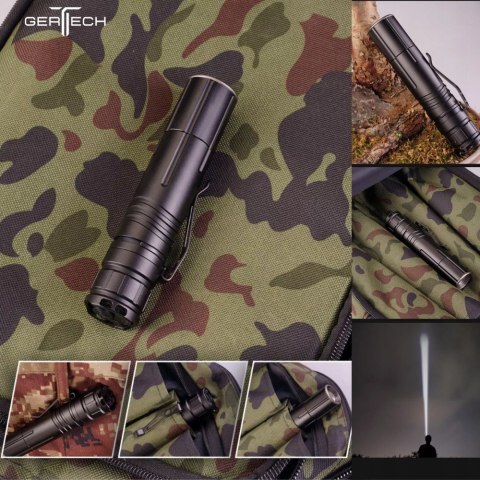 Latarka Led Taktyczna Wojskowa Usb Mocna Gertech Czarna Mocna