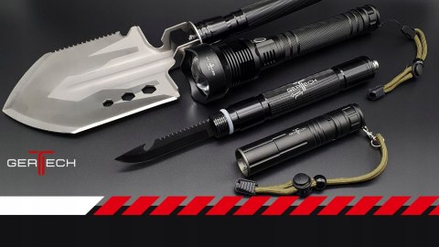 Latarka Led Taktyczna Wojskowa Usb Mocna Gertech Czarna Mocna
