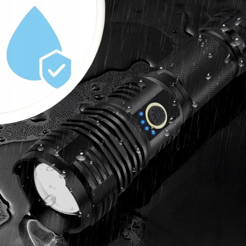 Latarka Led Taktyczna Zoom Akumulatorowa Wojskowa Wodoodporna Usb Mocna