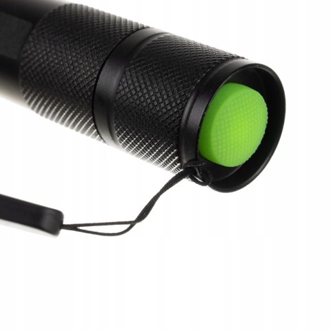Latarka Taktyczna Wojskowa Mocna Szperacz Cree Xpe Led Zoom Z Uv Aku + Etui