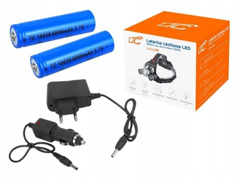 Mocna Latarka Czołowa 3X Led Cree Xm-L T6 Czołówka Na Głowę Czarna