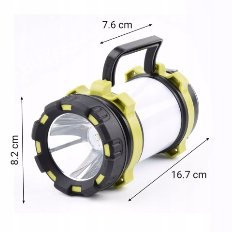 Mocna Latarka Lampa Warsztatowa Wojskowa Akumulatorowa Led Usb Z Uchwytem