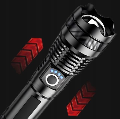 Mocna Latarka Taktyczna Led Xhp90 Zoom Survivalowa Cree Akumulatorowa Usb