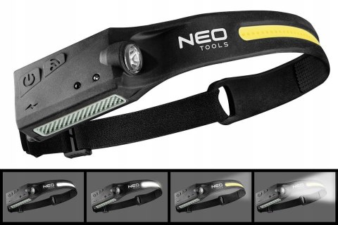 Neo Latarka Czołowa Cob+Xpe Led Belt 2W1 Usb-C Ipx4 350Lm Sensor 99-097