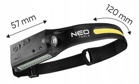 Neo Latarka Czołowa Cob+Xpe Led Belt 2W1 Usb-C Ipx4 350Lm Sensor 99-097