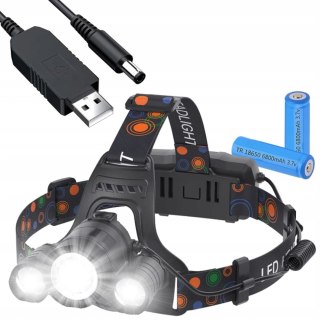 Czołowa Latarka Led Z Akumulatorem 1200 Lumenów, 4 Tryby Świecenia