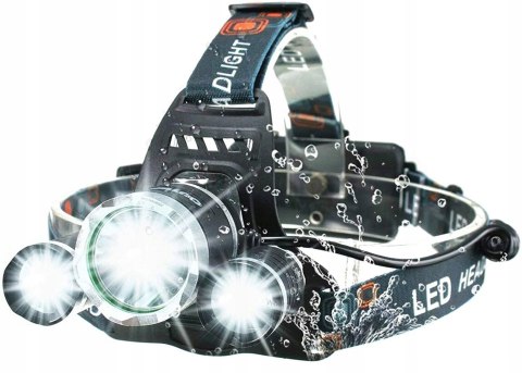 Czołowa Latarka Led Z Akumulatorem 1200 Lumenów, 4 Tryby Świecenia