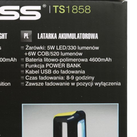 Latarka Akumulatorowa Tiross Ts 1858 520 Lm Czarna Żółta Mocna