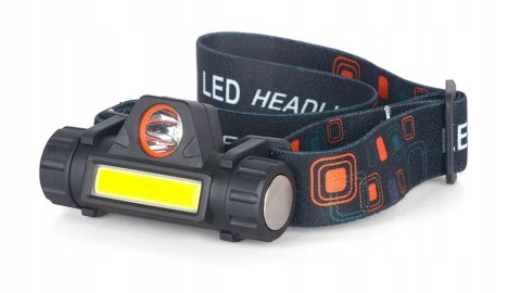 Latarka Czołowa Cob 4W1 Lampka Czołówka Z Magnesem Czarna Led