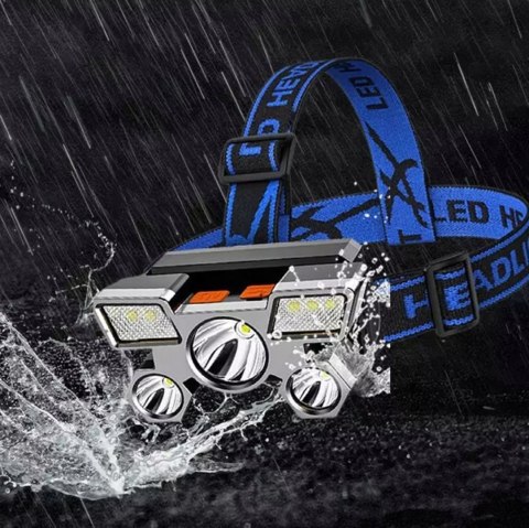 Latarka Czołowa Czołówka Akumulatorowa Mocna 9X Led Zoom Cree Xpe Aku Zd85