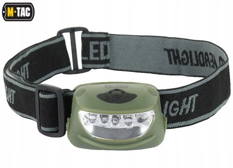 Latarka Czołowa Czołówka Na Głowę M-Tac 4+1 Led White Red Olive 18 Lumenów