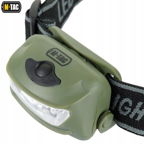 Latarka Czołowa Czołówka Na Głowę M-Tac 4+1 Led White Red Olive 18 Lumenów