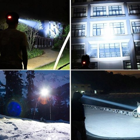 Latarka Czołowa Lampa Lampka Czołówka Na Głowę Led Mocna Czarna