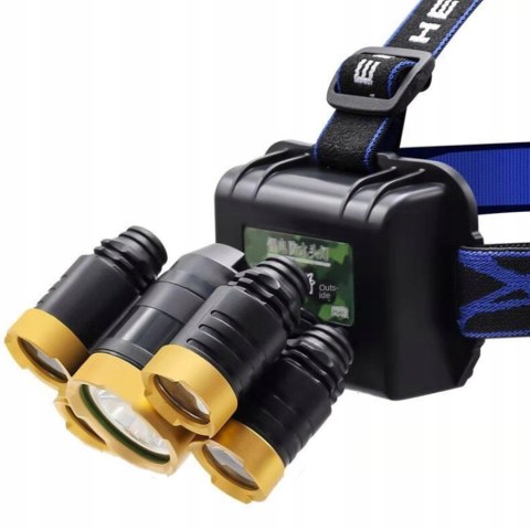Latarka Czołowa Mocna Turystyczna Dla Mechanika Czołówka 5 X Led Kabel Usb
