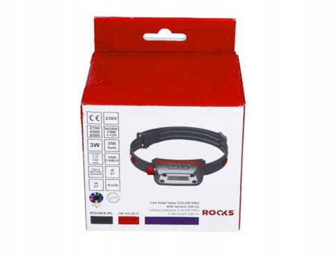 Latarka Czołowa Rooks Color Pro Usb - Mocna, Wodoszczelna, Z Funkcjami