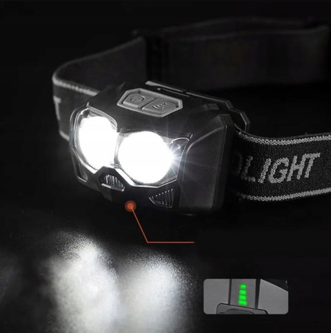 Latarka Lampka Czołowa Led Cob Czołówka Warsztatowa Usb Wodoodporna Zd111