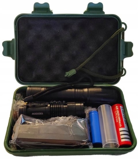 Latarka Led 2 Szt Zestaw Taktyczna Akumulatorowa Led Cree Xm-L T6 I Q5 Zoom