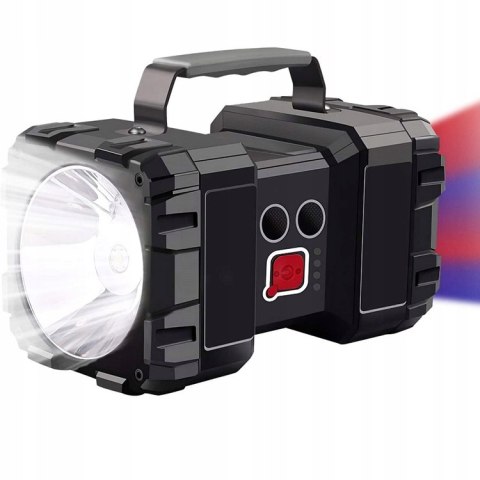 Latarka Led Taktyczna Mocna Akumulatorowa Szperacz Usb Reflektor 1000Lm 40W
