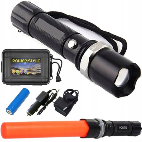 Latarka Policyjna Swat Cree Zoom Xm-L T6 Led 800M Wielofunkcyjna Aluminiowa