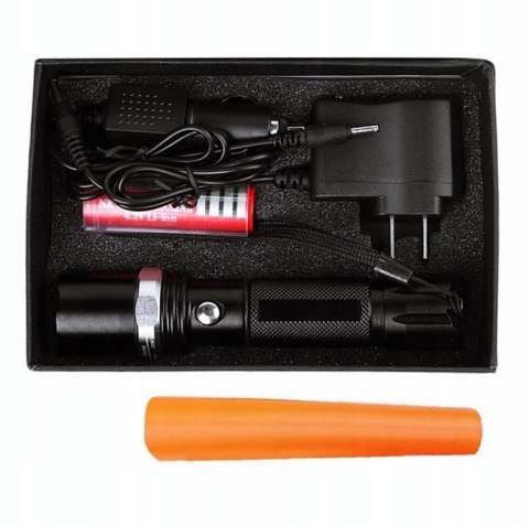Latarka Policyjna Swat Cree Zoom Xm-L T6 Led 800M Wielofunkcyjna Aluminiowa