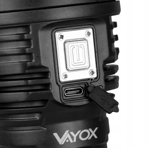 Mocna Latarka Led Szperacz Akumulatorowa Światło Boczne Usb-C 600Lm Vayox