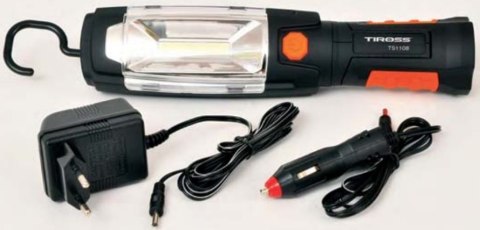 Poręczna Lampa Warsztatowa Latarka Akumulatorowa Tiross Ts-1108