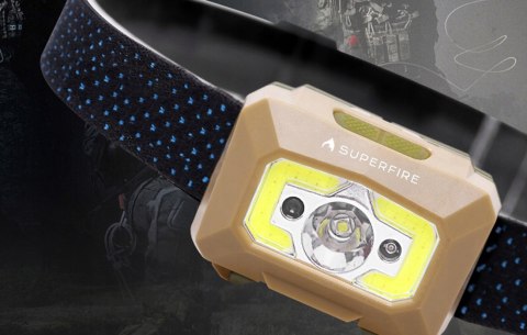 Superfire Latarka Czołowa Akumulatorowa Czołówka Lampka Na Głowę X30 340Lm
