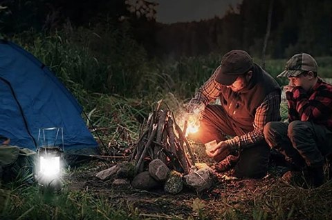 Biwakowa Namiotowa Turystyczna Skłądana Lampka Powerbank Ładowanie Solarne