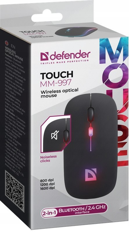 Cicha Mysz Myszka Bluetooth Bezprzewodowa Płaska Akumulatorowa Cichy Klik