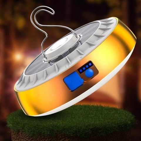 Duża Lampa Turystyczna 2400 Mah Latarka Kempingowa Led Powerbank Solarna