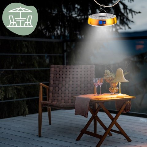 Duża Lampa Turystyczna 2400 Mah Latarka Kempingowa Led Powerbank Solarna